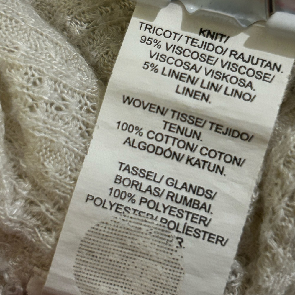 Lucky Brand Cream Sleeveless textured tank Top size 1X knit & woven - Picture 12 of 15